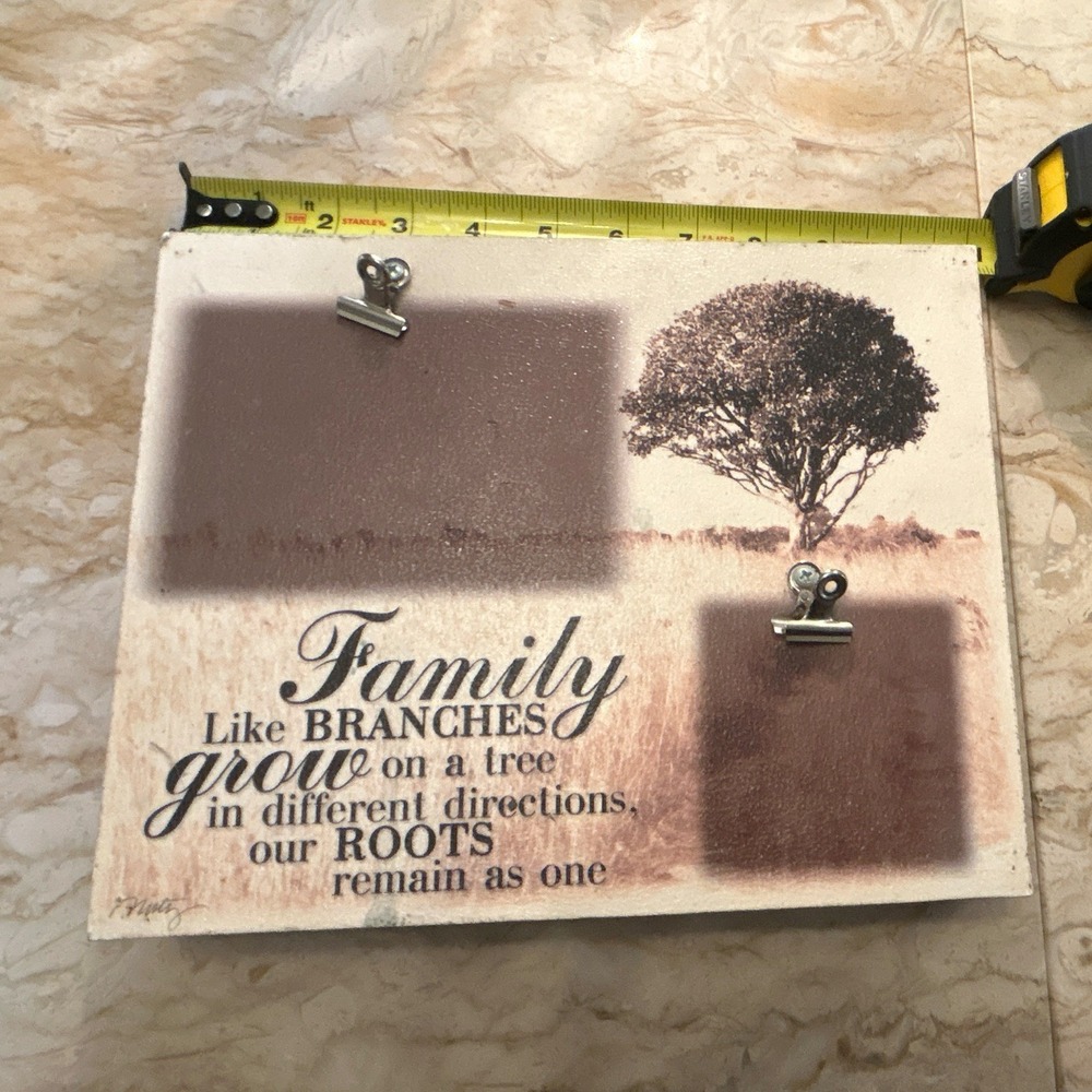 Family Inspirational Lettering Framed Wood Wall Plaque Sign Hanging 8x8